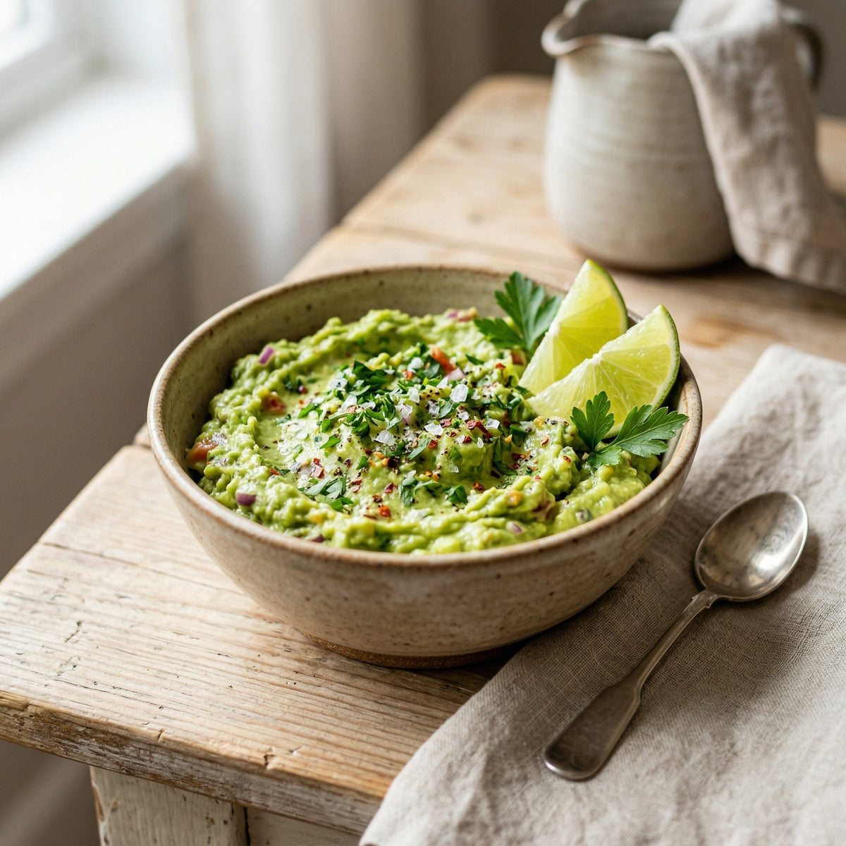 Guacamole com Abacate, Limão e Salsa